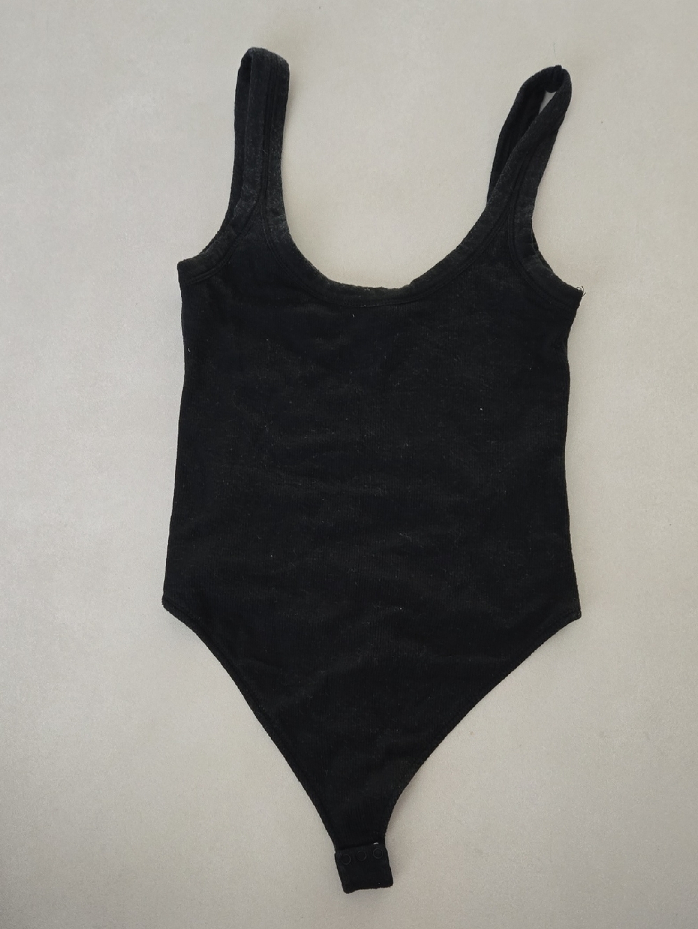 All Saints Black Ribbed Tank Bodysuit Size S